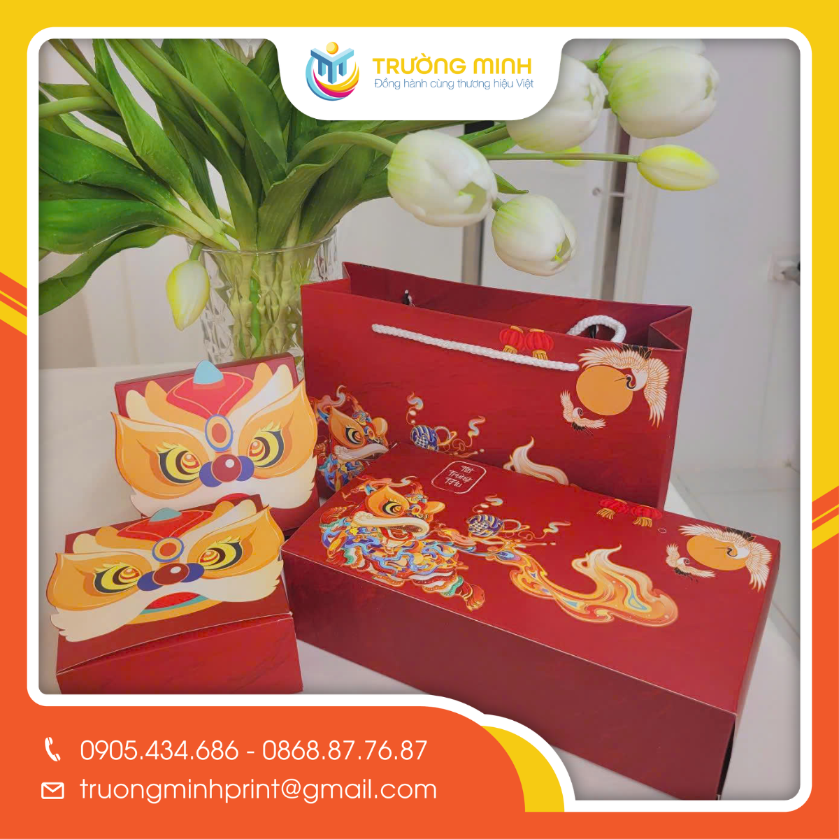 Hộp giấy đựng bánh trung thu cao cấp in logo thương hiệu