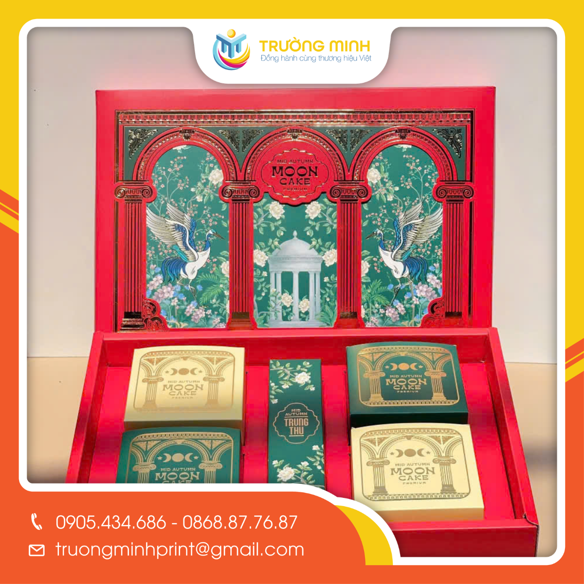 Hộp giấy ivory đựng bánh trung thu in theo yêu cầu giá tốt