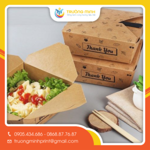 Hộp giấy kraft nâu đựng đồ ăn