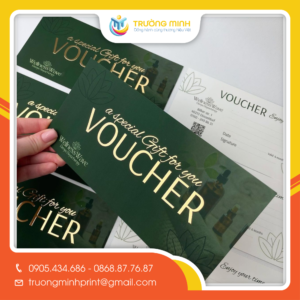 Voucher ép nhũ vàng